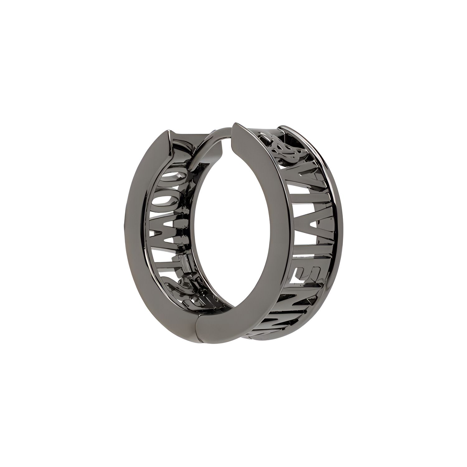 Vivienne Westwood Logo Hollow Detail Brass Earrings Men Earrings Gunmetal 232314M144011 F,Gunmetal