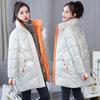 Bright Leather Female Mid-length Plus Size Women's Clothing Contrast Loose Thick Cotton Clothing Student Bread Coat