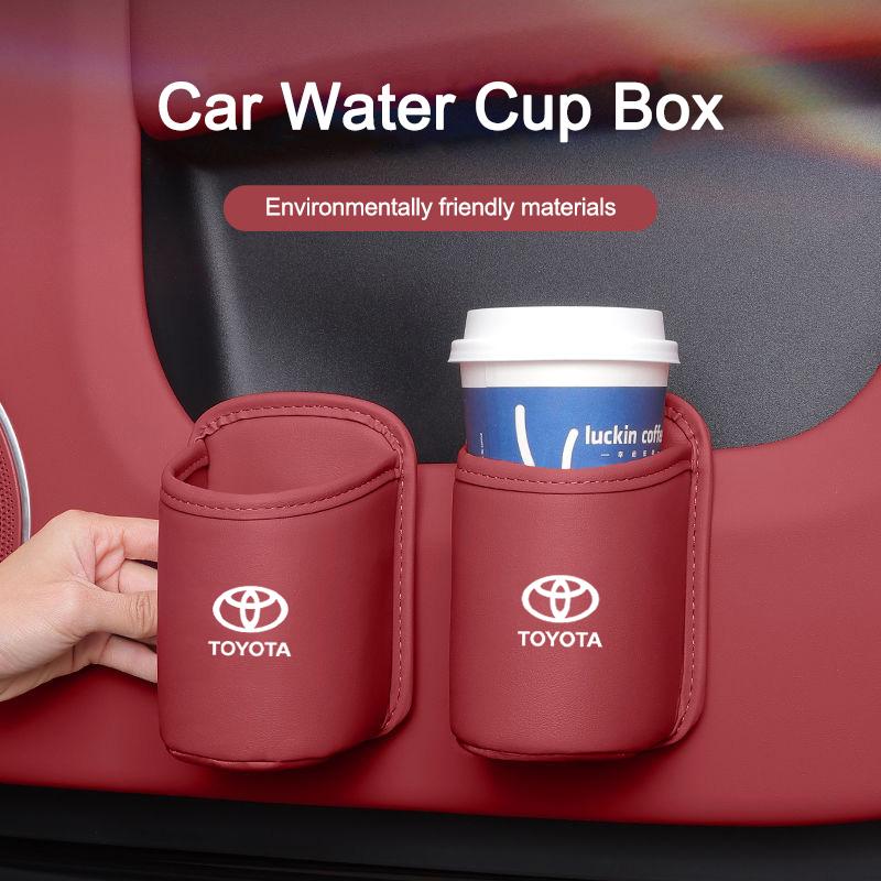 VTHD8 For Toyota Car Door Water Cup Holder Back Seat Drink Rack Leather Storage Box Corolla Yaris Prius CHR Aygo Camry Auris Avensis