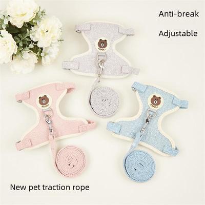 "Vest-Style Traction Rope for Small Dogs & Cats: Teddy Bichon Harness & Rabbit Leash"