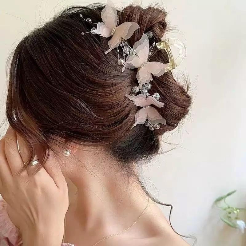 Butterfly Clip Hair Catcher For Women, Elegant And Romantic Butterfly Shaped Hair Accessories, A Daily Commuting Hair Tie And Styling Tool