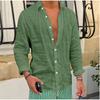 Camicia da uomo Camicia in lino Camicia estiva Camicia da spiaggia Monocolore Casual Quotidiana A maniche lunghe Con colletto Abbigliamento Primavera/Estate