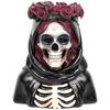Gothic Skull Sculpture Rose Planter Resins Craft Flower Vases Container For Halloween Party Decors And Home Interior