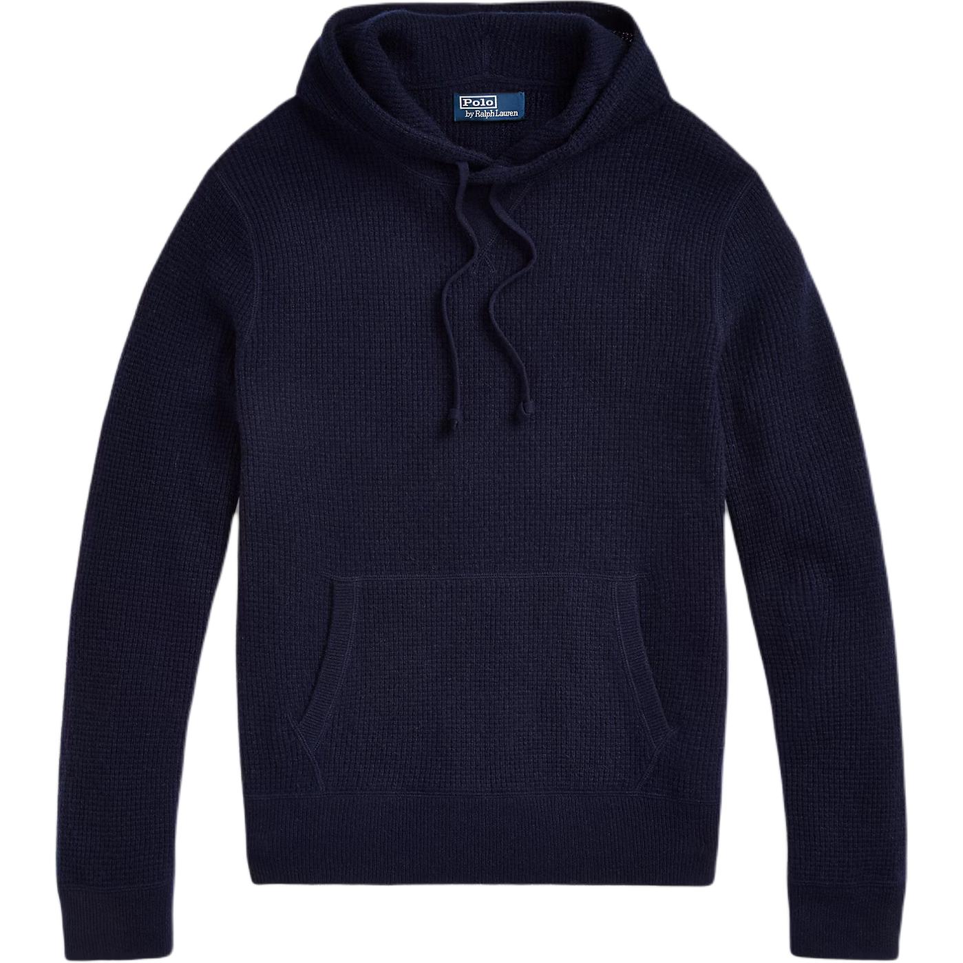 

Polo Ralph Lauren Однотонный вафельный кашемировый свитер с капюшоном с длинным рукавом Мужской свитер Темно-синий 650045 L