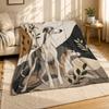 Minimalist Greyhound Çifti Mercan Polar Battaniye Modern Köpek Dekorasyonu