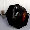 1pc Lion Fire Automatic Opening/Closing Umbrella with Operation & Windproof Canopy yy260311014