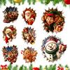 Seasonal Wall Art Christmas Break-In 3D Decal, Santa Claus/Deer/Snowman/Elf/Dog/Nutcracker/Gingerbread Man Patterns Window Decorative Stickers Cling,