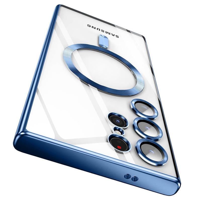 

Прозрачный чехол с покрытием MagSafe для Samsung S25 Edge S24 FE S23 Ultra S22 Plus S21 Беспроводная зарядка Силиконовый противоударный чехол Samsung S24 Ultra