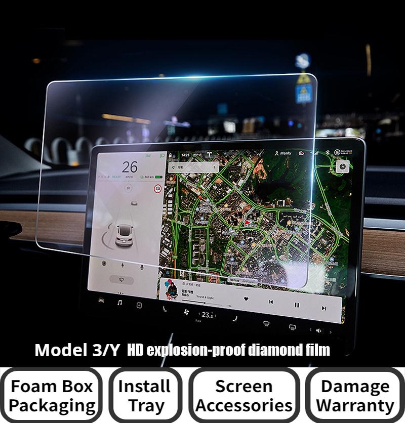 

Защитная пленка для сенсорного экрана для Tesla Model 3 Y 15 дюймов, центральный экран управления, стеклянная пленка, закаленное стекло, защита навигации