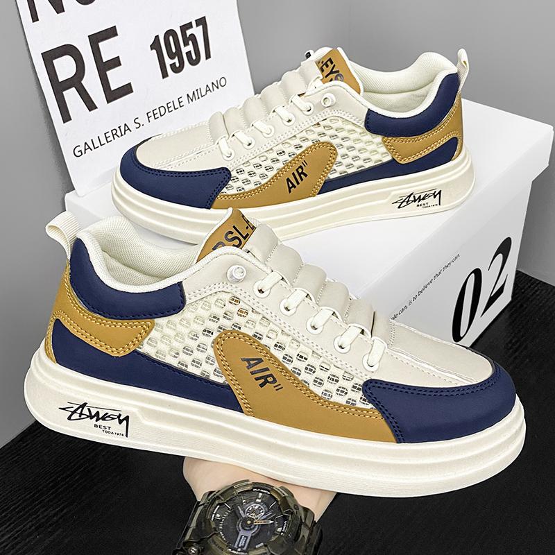 Men's Flat Casual Sneakers Trendy Thick Sole Shoes Comfortable Vulcanized Mens Tennis Shoes Zapatillas De Deporte