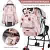 Diaper Bag Backpack, Baby Girl Diaper Bag for Mom, Large Pink Floral Diaper Bag Backpack for Girls, Waterproof Mom Backpack for Work Travel Holiday
