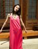 WARDOG Ribbon Long Dress Fuchsia Pink