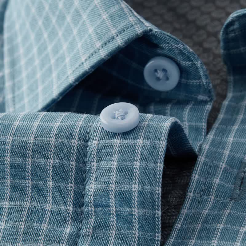 FIRS Men's Thickened Long-Sleeve Plaid Shirt with Wool Lining