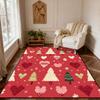 Christmas Style Red Living Room Carpet Christma Tree Decoration Bedroom Fluffy Thickened Rug Indoor Cloakroom Non-slip Floor Mat