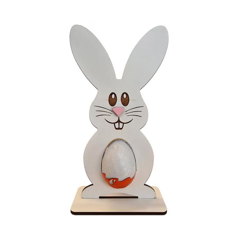 Wooden Egg Stand Bunny Egg Rack Wooden Easter Bunny Egg Holder For Kinder Eggs Personalized Table For Kids For Chocolate