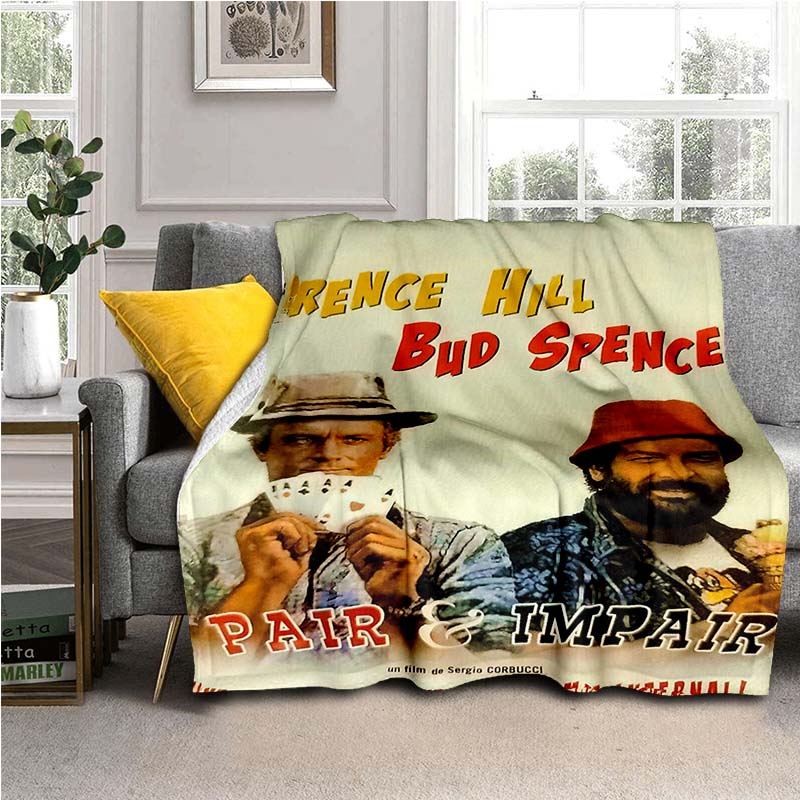 Bud Spencer Terence Hill Wirft Wirft Decke für Kindersofa Reise Wandern Picknick Beding Super Weiche Flanelldecke Geburtstagsgeschenk