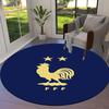 France National Football Team Round Area Rug,Carpet Rug for Living Room Bedroom Sofa Playroom Decor,Non-slip Floor Mat