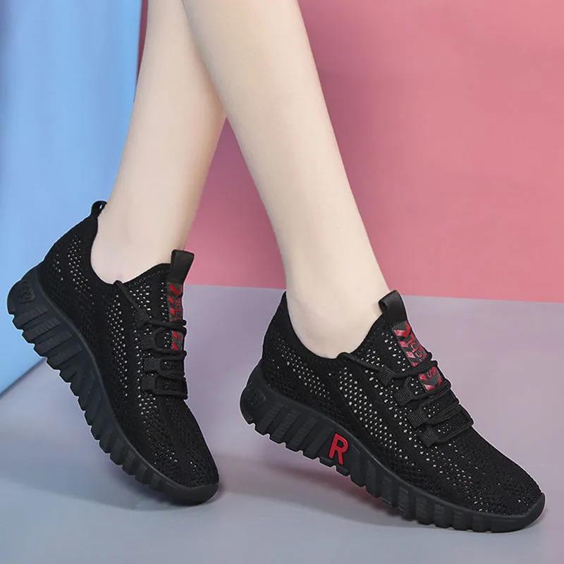 WTEMPO Ženy Léto Měkká Podešev Neklouzavá Všestranná Obuv pro volný čas Jednobarevná Lehká Sportovní obuv s plochým podpatkem Prodyšná síťovina