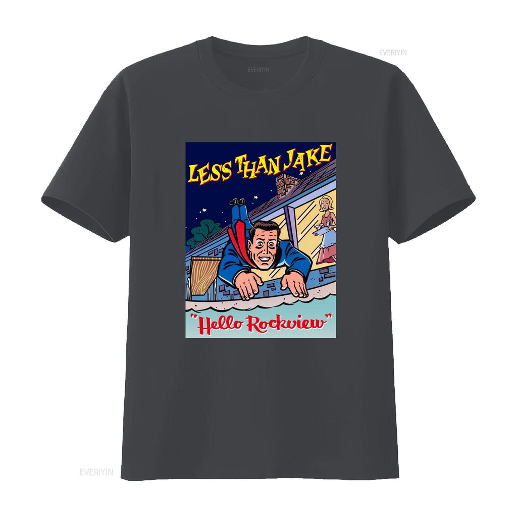 Less Than Jake Hello Rockview Cover Art T Shirt for Men and Women Sizes S 5XL Retro Comedy Design Vintage Washed Soft Graphic