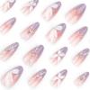 Glossy Gradients False Nails with Flash Cat Eyes Prevailing Natural Look Press-On Nail Sets for Daily and Parties Wearing