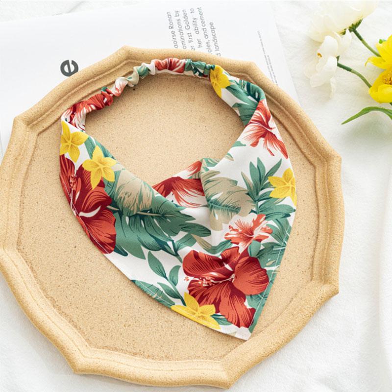 Τριγωνικά Μαντήλια Floral Εκτύπωση Ελαστικές Κορδέλες Μαλλιών Κορδέλα Μαλλιών Κορδέλα Μαλλιών Λαστιχάκια Μαντήλι Μαλλιών EMA