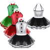 Girls Sleeveless Shiny Sequins Decorative Buttons Ballet Dance Gymnastics Leotard Mesh Tutu Dress Modern Dance