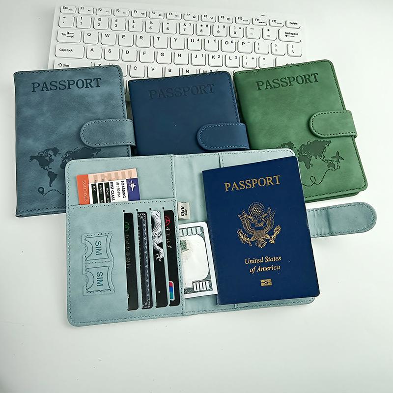 Customizable Multi-Color PU Leather Passport Holder Set