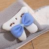Slippers Cute Plush Rabbit Bow For Women Springautumn Indoor House Slippers With Thick Sole And Faux Fur Women Shoes