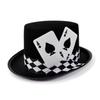 Diseño de Carta de Póker Sombrero Alto Tejido Transpirable Sombrero Alto Para Hombres Mujeres Carnavales Fiestas Familiares Y Actividad al Aire Libre