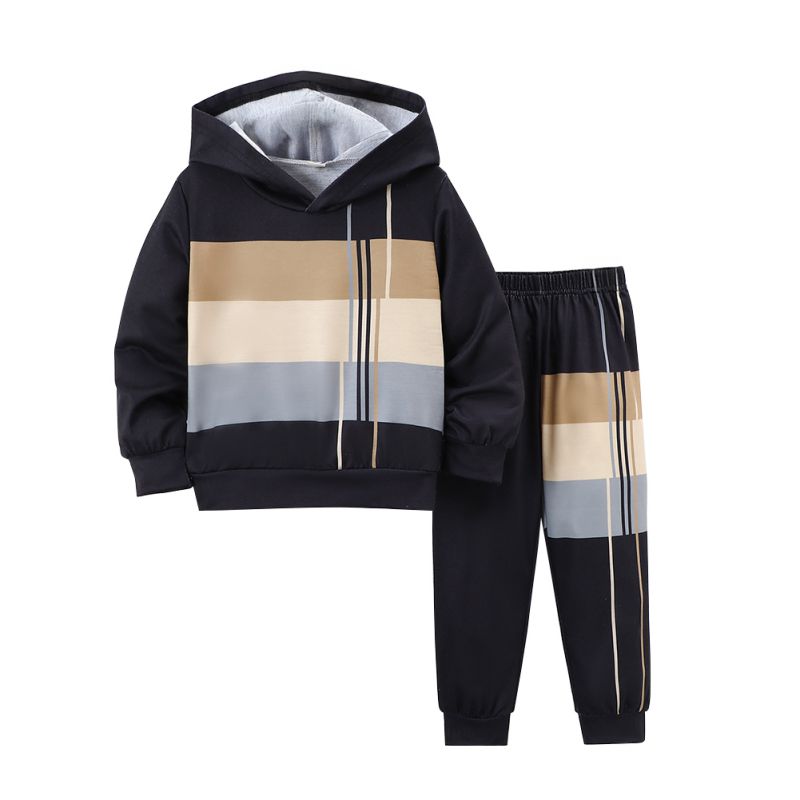 1-8 Years Kids Boys Hooded Sweatshirt Sets Top and Pants