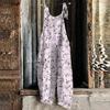 Women's Jumpsuit  Print Casual Loose Vintage Shoulder Strap Cotton Linen