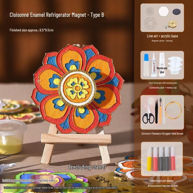 DIY 3D Rotating Cloisonné Enamel Fridge Magnet Kit