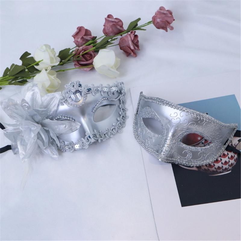 2 Pcs Venetians Mask Half Face Mask Halloween Mask Costume Mask Masquerade Mask Party Mask Mardi Gras Mask for Carnivals