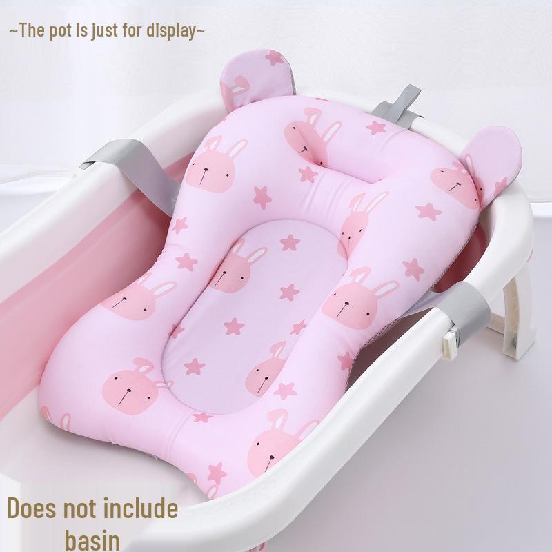 Schwimmende Neugeborenen-Badestütze: Universelle Mesh-Matte & Schwamm zum Sitzen und Liegen