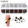 Nail Art Jewelry, Maillard Color Pearl Flat-Bottomed Diamond Steel Ball Diy Nail Jewelry Mixed