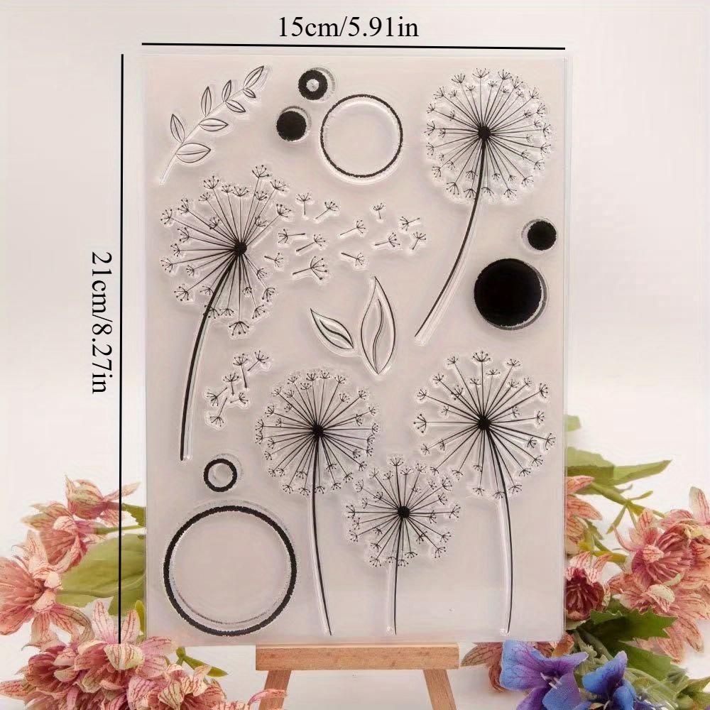 Silicone Dandelion Embossing Template for Polymer Clay & Ceramic Pottery - Reusable Textured Impressions, DIY Art Crafts, Jewelry Making, Mixed Colors