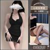 Sexy lingerie neck halter vest dress temperament waist fold tight hip skirt pure lust