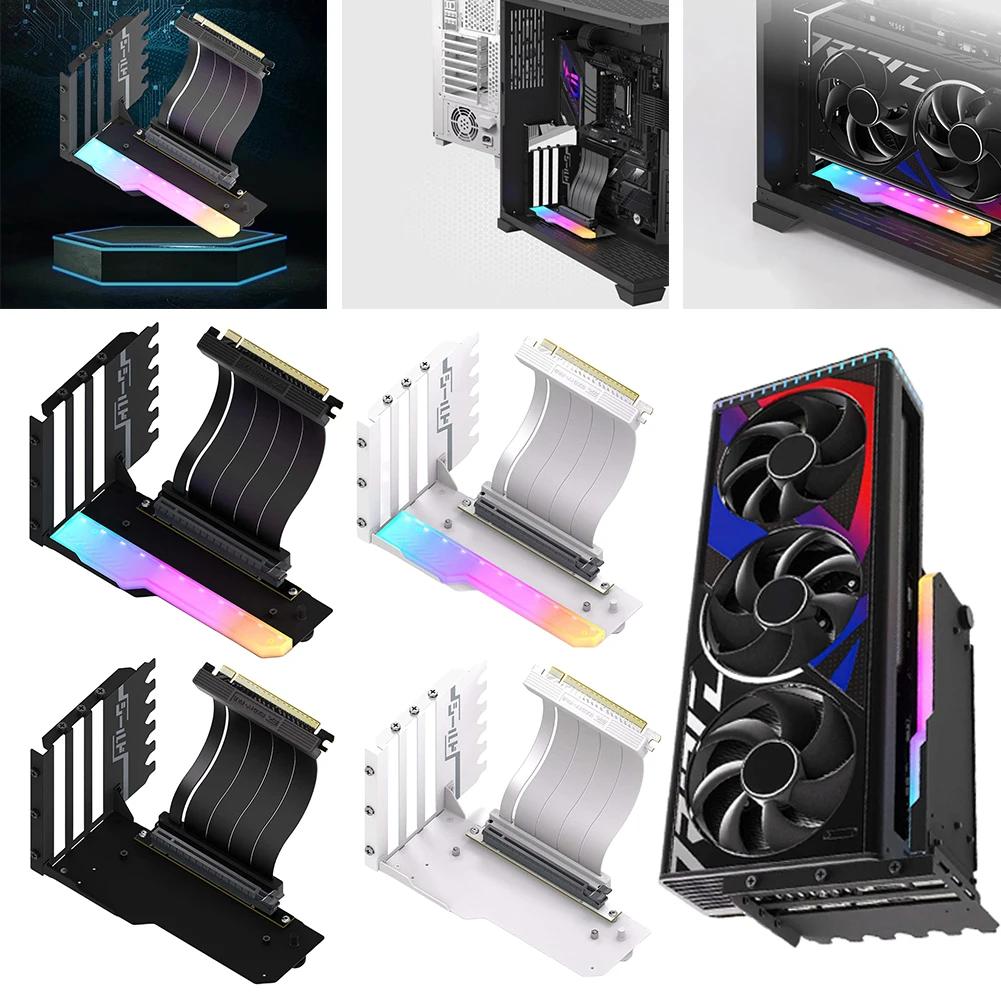 Vertical Video Card Support Kit with 15cm PCI-E 4.0 X16 Riser Cable GPU Bracket Holder GPU Mount Graphic Card Bracket