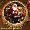 Waterproof 2D Flat Tablecloth Red Green Contrast Color Stain-resistant Christmas Round Tablecloth Non-slip Candy Stripe