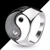 Fashion 2pcs Friendship Rings Yin Yang Matching Gothic Cool Stacking Rings