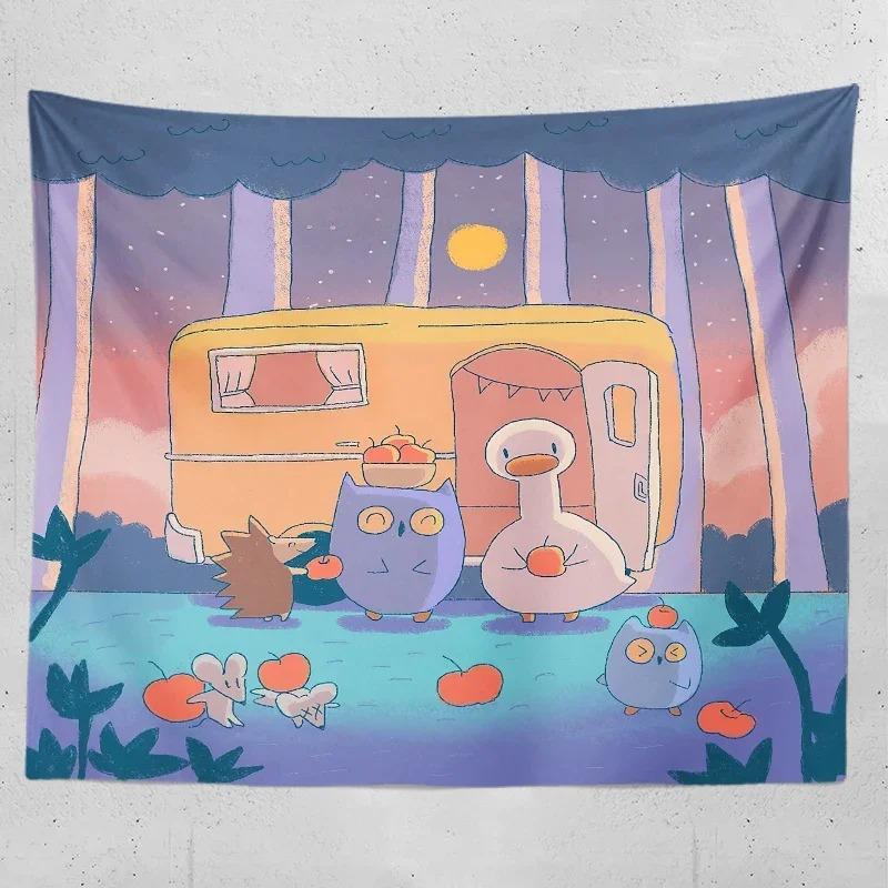 Cartoon Duck Decorative Tapestry Home Wall Living Room Office Decorative Tapestry