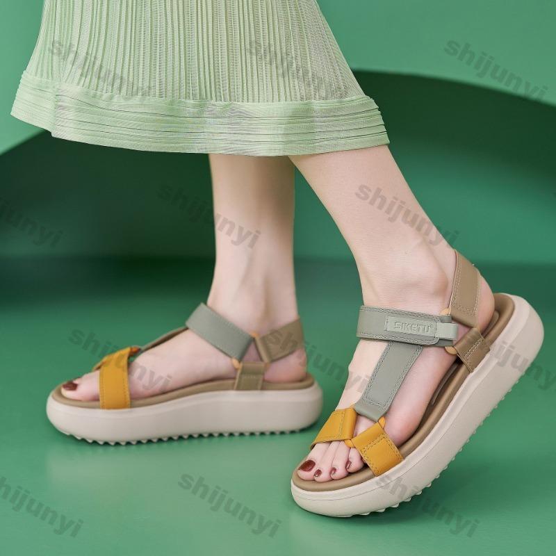 Fashion Large Size Women's Shoes 2025 New Comfortable Platform Flats Shoes Fashion Breathable Non Slip Height Increase Casual Sandals