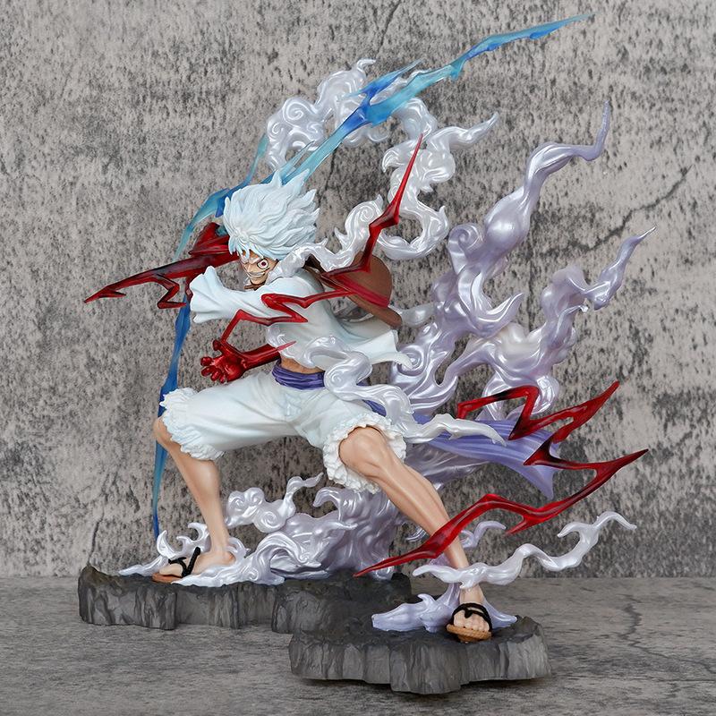 One Piece Luffy Gear 5 Nika Statue Anime Figure Desktop Toy Gift for Boys 28cm Garage Kits