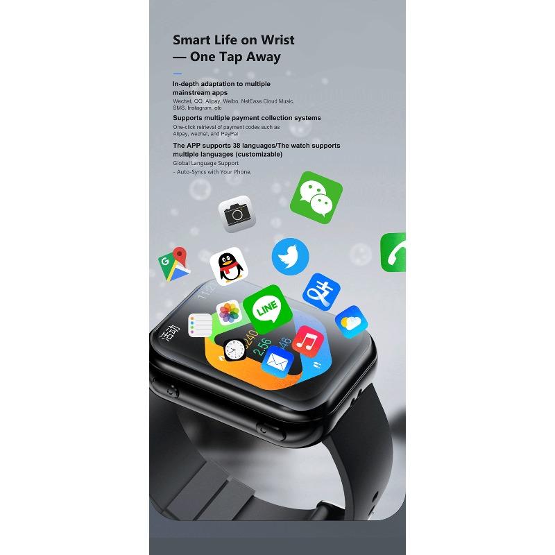 New T1 Smartwatch TWS Bluetooth Headset 2-in-1 Bluetooth Call Sports Bracelet Heart Rate Measurement Waterproof