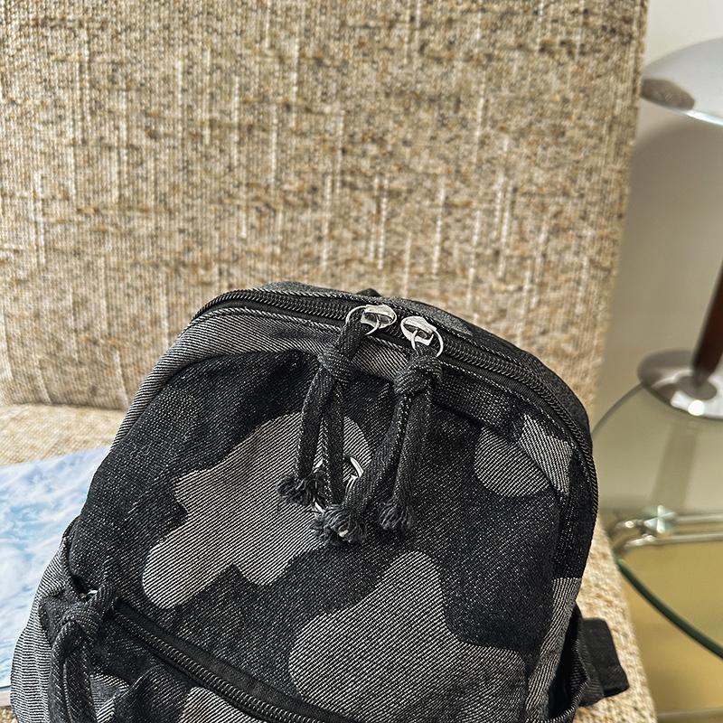 Denim Camouflage Mini Backpack Casual Fashion Women's Small Rucksack Everyday Travel Bag