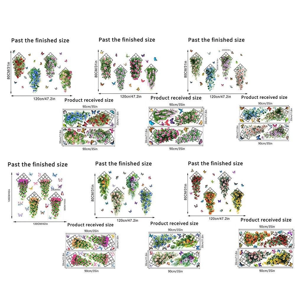 Flower & Butterfly Wall Sticker Multicolor Beautifual Decals  Background Wall