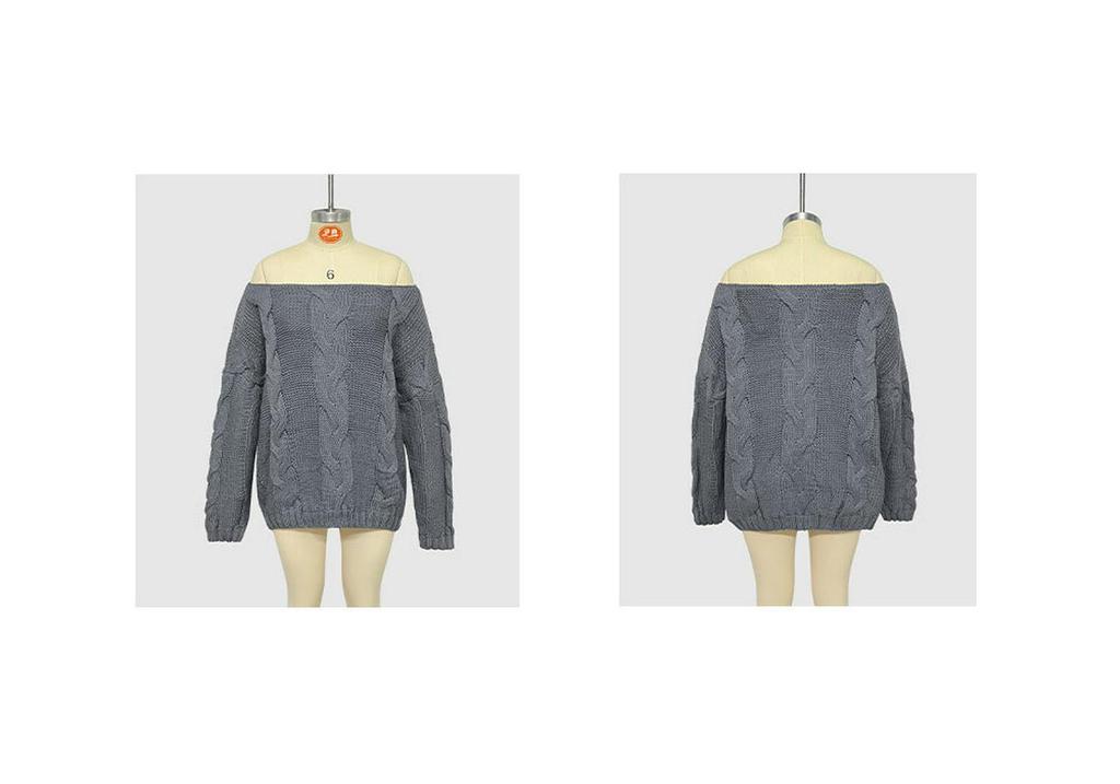 2026 Autumn/Winter European & American Street Style One-Shoulder Cable Knit Loose Plus Size Women's Sweater
