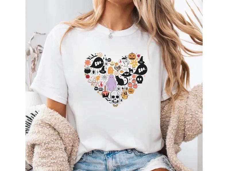 Funny Halloween Heart Cute Spooky Unisex T Shirt
