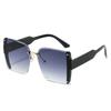 1PC Square Frameless Sunglasses Trendy Large Face New Gradient Sunglasses for Women Retro High-end UV400 Sunglasses