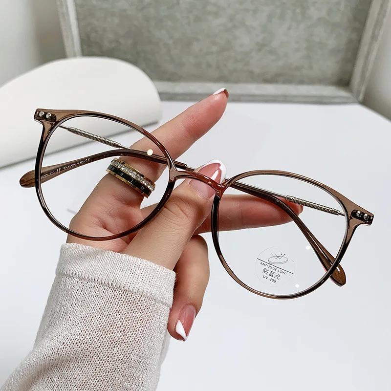 Mode Vintage Runde Fertige Myopiebrille Mode Klare Gläser Transparente Brille Herren Damen Luxusdesign Kurzsichtigkeitsbrille